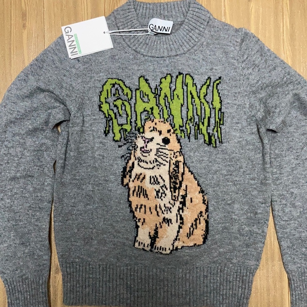 Ganni Gray sweater size Large